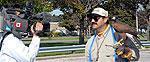 Dan Frankian of Hawkeye Bird Control Inc., seen here with CityTV camera crew