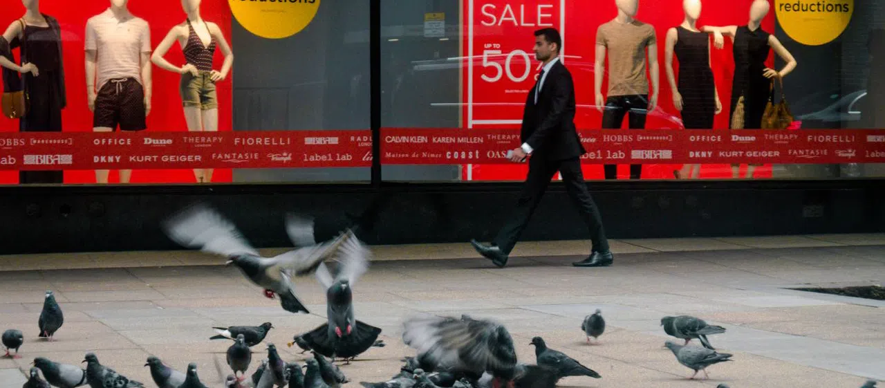 Pigeons at storefront pigeons at storefront