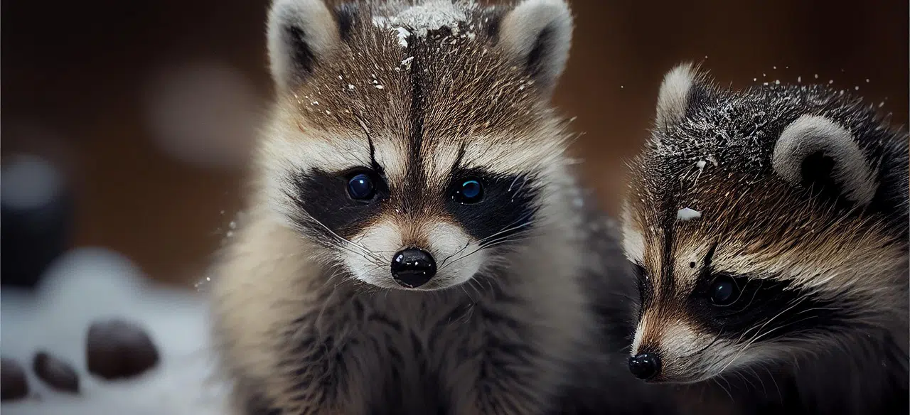 raccoon babies AI image