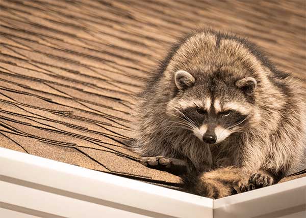 raccoon on chimney