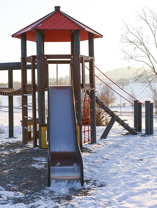 Playground with now on the ground